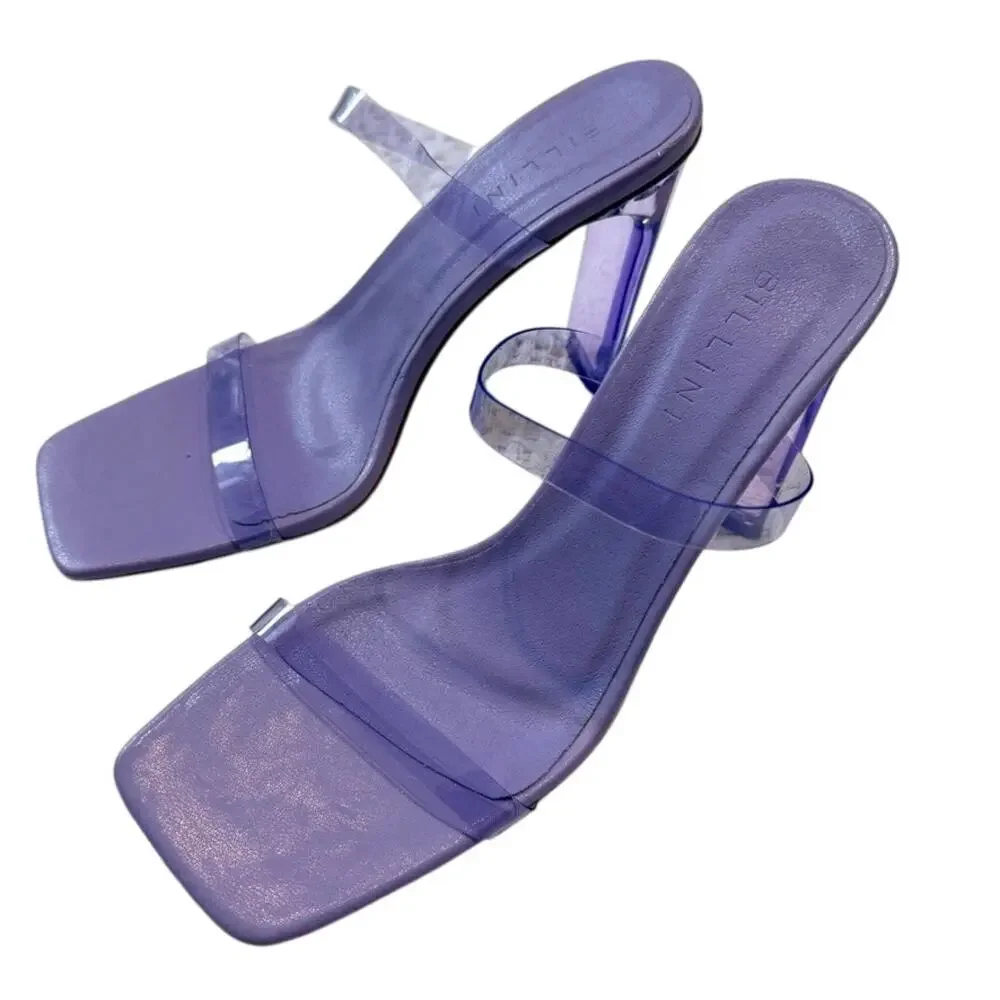 Billini 9 Caelan rubber clear double strap heels sandal 2552